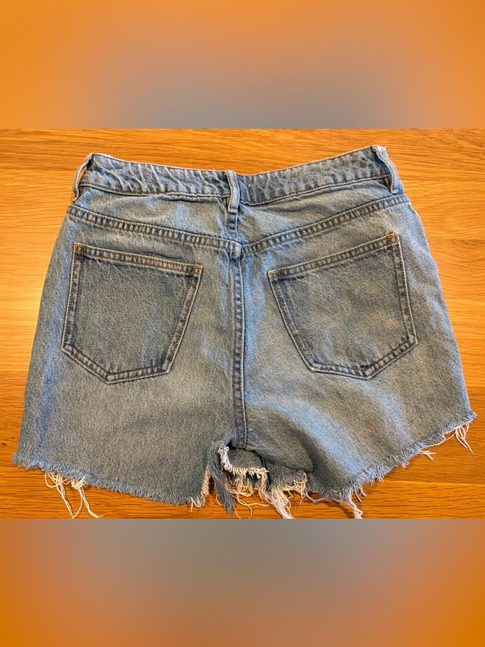 PacSun Light Blue Frayed Hem Denim Shorts - Picture 5 of 5